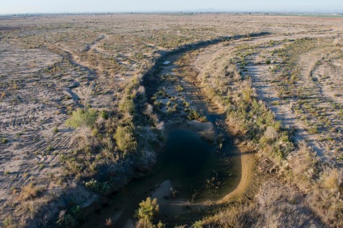 A river once ran through it. The old channel of the Colorado River below the Morelos Dam.