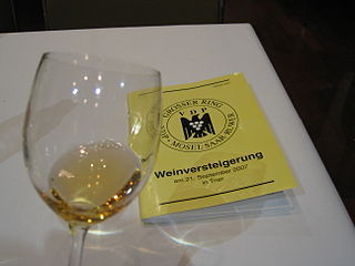 Riesling and a wine auction catalogue