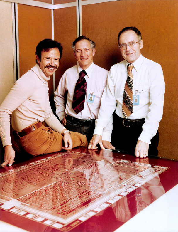 From left to right, Andy Grove, Robert Noyce and Gordon Moore in 1978. Image from Intel Free Press. 