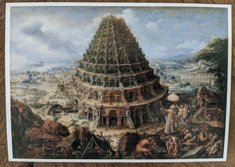 postcard of tower of babel
