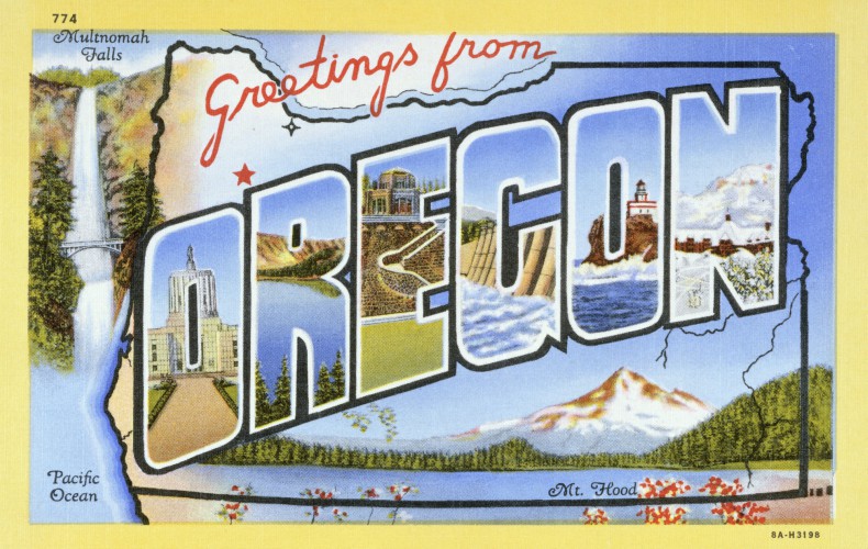 postcard "greetings from oregon"
