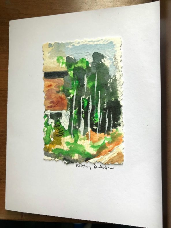 postcard of trees
