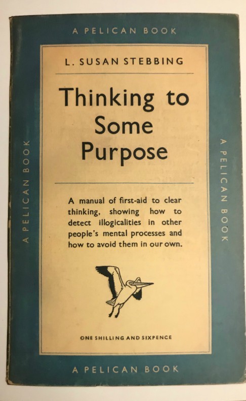 postcard of the cover of a book: "Thinking to Some Purpose"